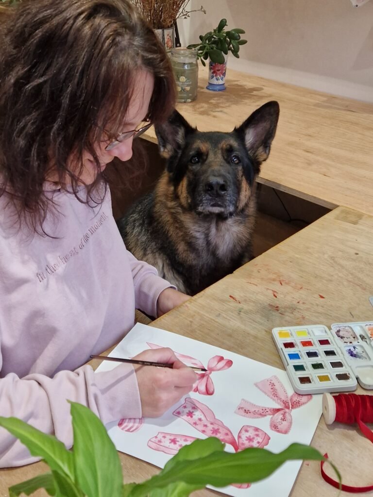 Sylas is watching me paint