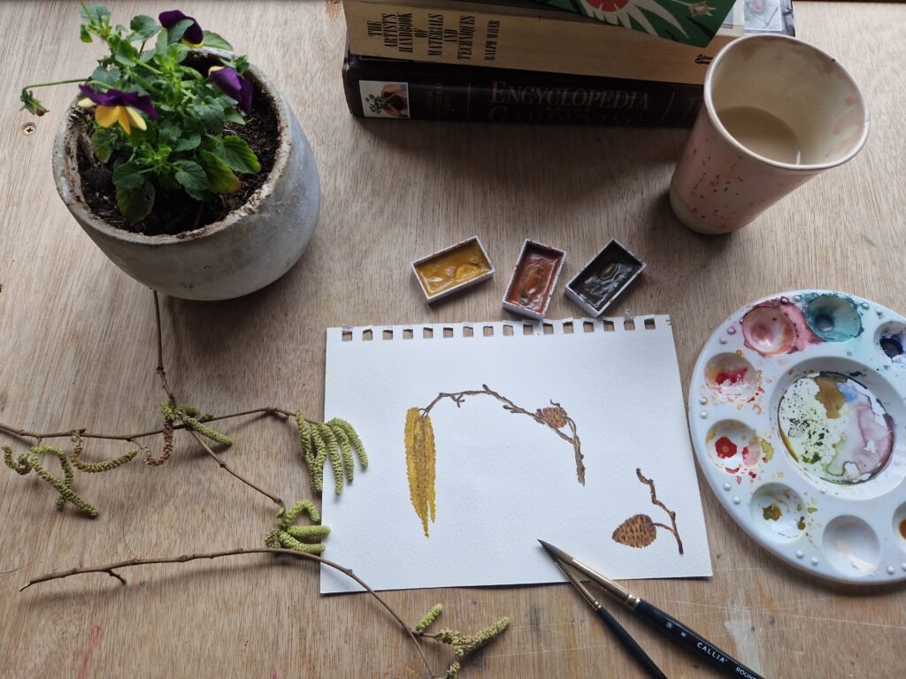 Autumn Branch Painting Process