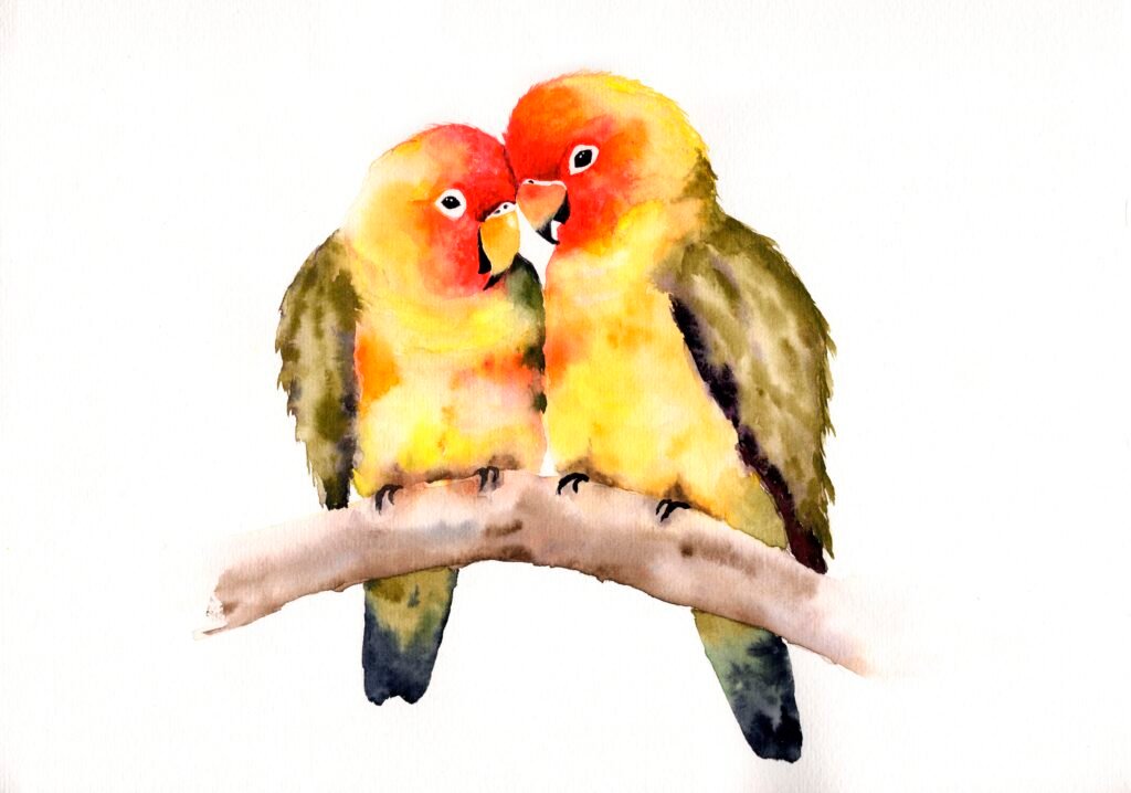 lovebirds-original-watercolour-painting-artwork